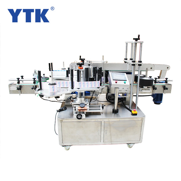 YTK-600 automatic double sides labeling machine high speed servo motor double-sided wine bottle label machine 