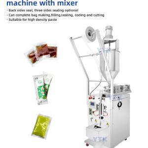 GP85TM 15ml 25ml 50ml Three Sides Ketchup Honey Filling And Sealing Machine Chili Sauce Bag Packing Machine With Mixer